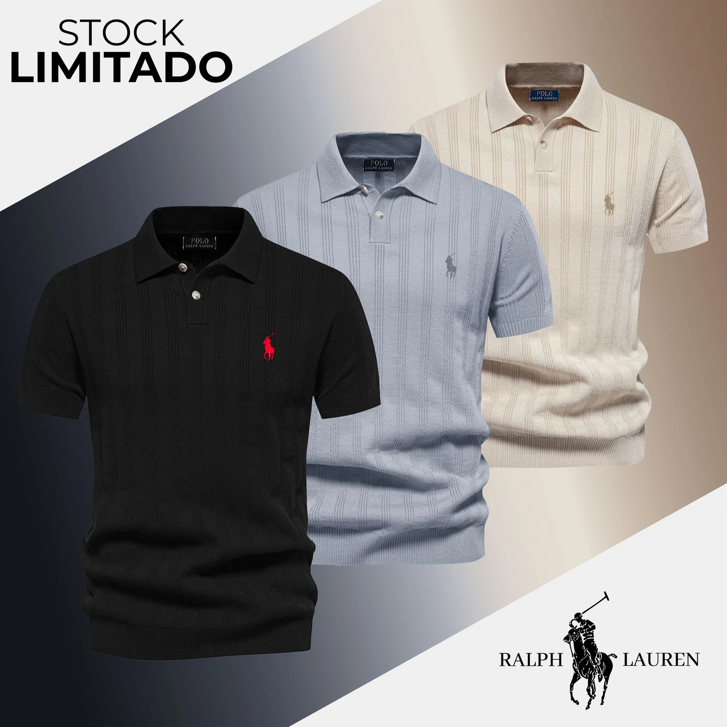 Polo Texturizado para Hombre RL - Stock Limitado