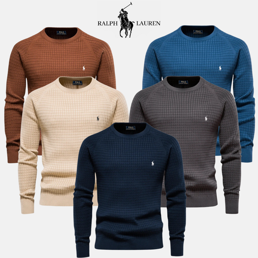 R&L Heritage Cotton Textured Crew Neck Parming
