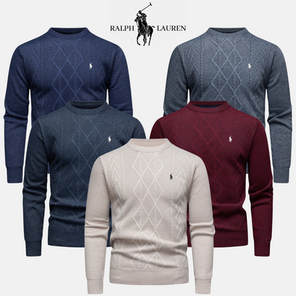 R&L Heritage Merino Wool Câble-Tajit Crew Neckar
