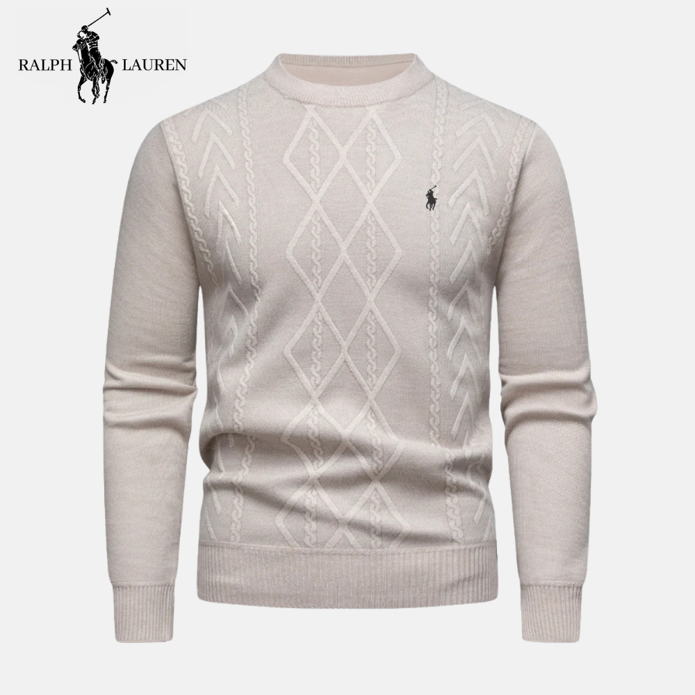 R&L Heritage Merino Wool Câble-Tajit Crew Neckar